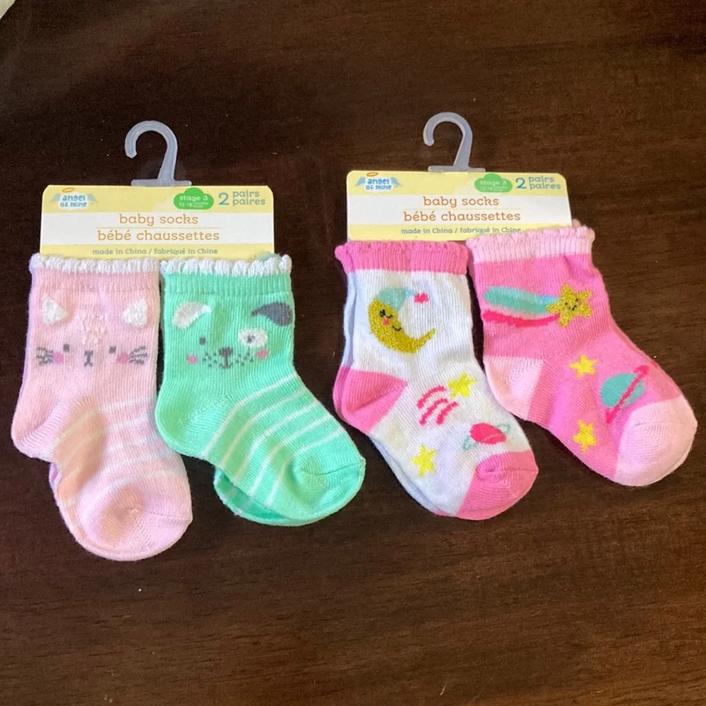 NEW Puppy Kitten Star Moon Planet Socks